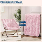 Fauteuil soucoupe confortable, fauteuil d'appoint pliant surdimensionné en fausse fourrure douce, fauteuil de salon paresseux pour enfants, adolescents et adultes, chambre, salon, dortoir, très grand
