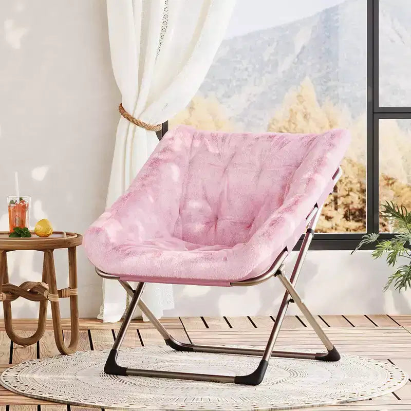 Fauteuil soucoupe confortable, fauteuil d'appoint pliant surdimensionné en fausse fourrure douce, fauteuil de salon paresseux pour enfants, adolescents et adultes, chambre, salon, dortoir, très grand