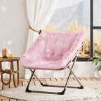 Fauteuil soucoupe confortable, fauteuil d'appoint pliant surdimensionné en fausse fourrure douce, fauteuil de salon paresseux pour enfants, adolescents et adultes, chambre, salon, dortoir, très grand