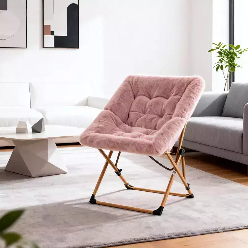 Fauteuil soucoupe confortable, fauteuil d'appoint pliant surdimensionné en fausse fourrure douce, fauteuil de salon paresseux pour enfants, adolescents et adultes, chambre, salon, dortoir, très grand