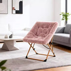 Fauteuil soucoupe confortable, fauteuil d'appoint pliant surdimensionné en fausse fourrure douce, fauteuil de salon paresseux pour enfants, adolescents et adultes, chambre, salon, dortoir, très grand