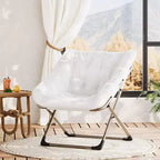 Fauteuil soucoupe confortable, fauteuil d'appoint pliant surdimensionné en fausse fourrure douce, fauteuil de salon paresseux pour enfants, adolescents et adultes, chambre, salon, dortoir, très grand
