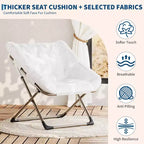 Fauteuil soucoupe confortable, fauteuil d'appoint pliant surdimensionné en fausse fourrure douce, fauteuil de salon paresseux pour enfants, adolescents et adultes, chambre, salon, dortoir, très grand