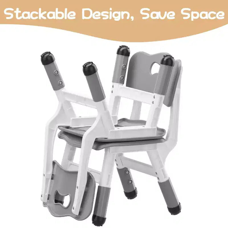 2pcs Adjustable Kids Chair for Children Age 2-8 Family School Home Daycare Use