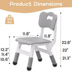 2pcs Adjustable Kids Chair for Children Age 2-8 Family School Home Daycare Use