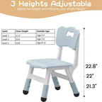 2pcs Adjustable Kids Chair for Children Age 2-8 Family School Home Daycare Use