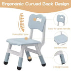 2pcs Adjustable Kids Chair for Children Age 2-8 Family School Home Daycare Use