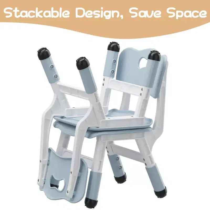 2pcs Adjustable Kids Chair for Children Age 2-8 Family School Home Daycare Use