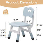 2pcs Adjustable Kids Chair for Children Age 2-8 Family School Home Daycare Use