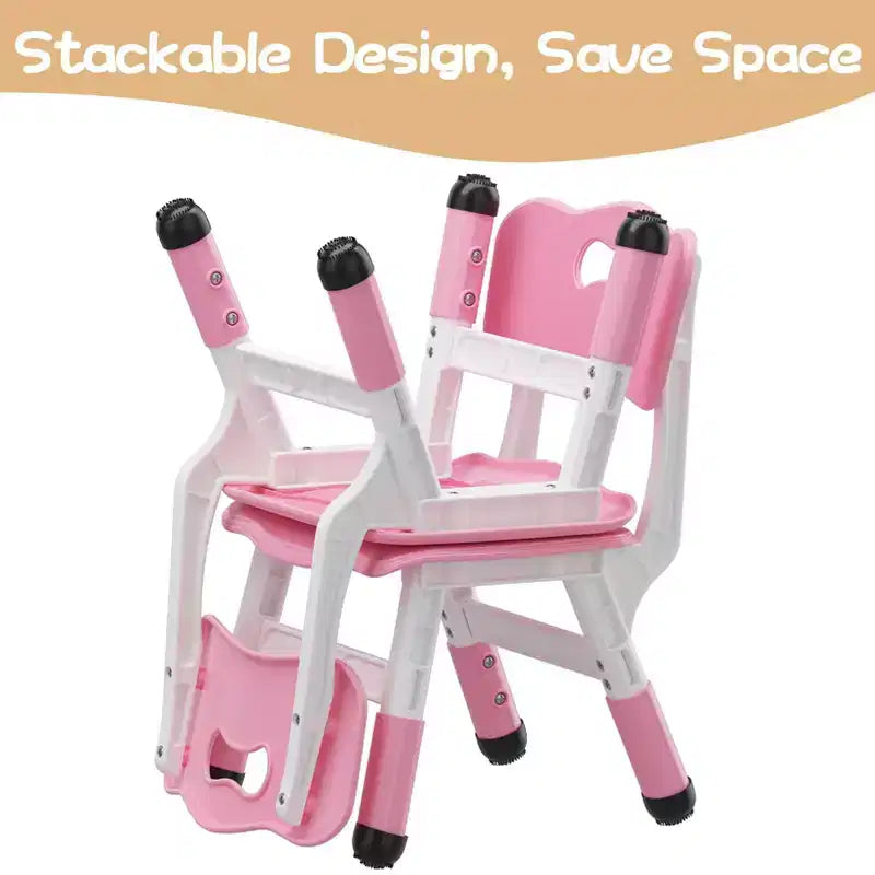 2pcs Adjustable Kids Chair for Children Age 2-8 Family School Home Daycare Use