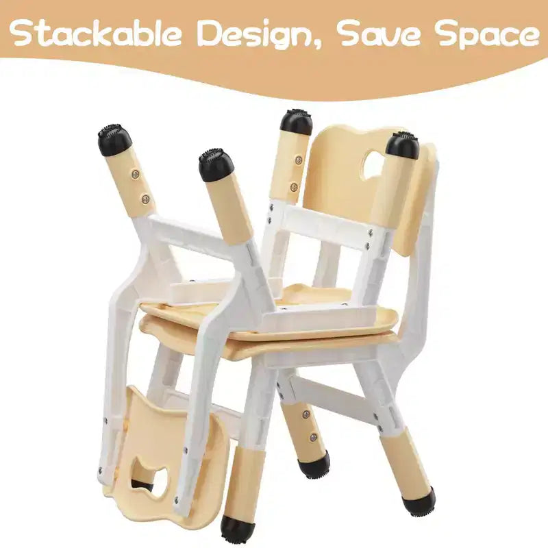 2pcs Adjustable Kids Chair for Children Age 2-8 Family School Home Daycare Use