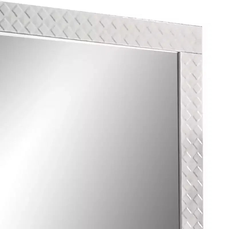 Royal Hampton Dresser Vanity Mirror, High Gloss White Textured Trim