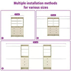 Besiost Organisateur de placard 96 pouces avec tiroirs en bois, système de rangement avec tringles de penderie réglables