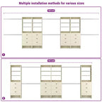 Besiost Organisateur de placard 96 pouces avec tiroirs en bois, système de rangement avec tringles de penderie réglables