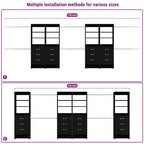 Besiost Organisateur de placard 96 pouces avec tiroirs en bois, système de rangement avec tringles de penderie réglables