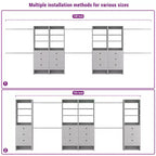 Besiost Organisateur de placard 96 pouces avec tiroirs en bois, système de rangement avec tringles de penderie réglables