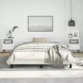 Bed Frame White Faux leather Queen Strong Bed Frame