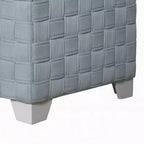 Royal Hampton Accent Chair, Knitted Light Blue Chenille, White Composite Wood