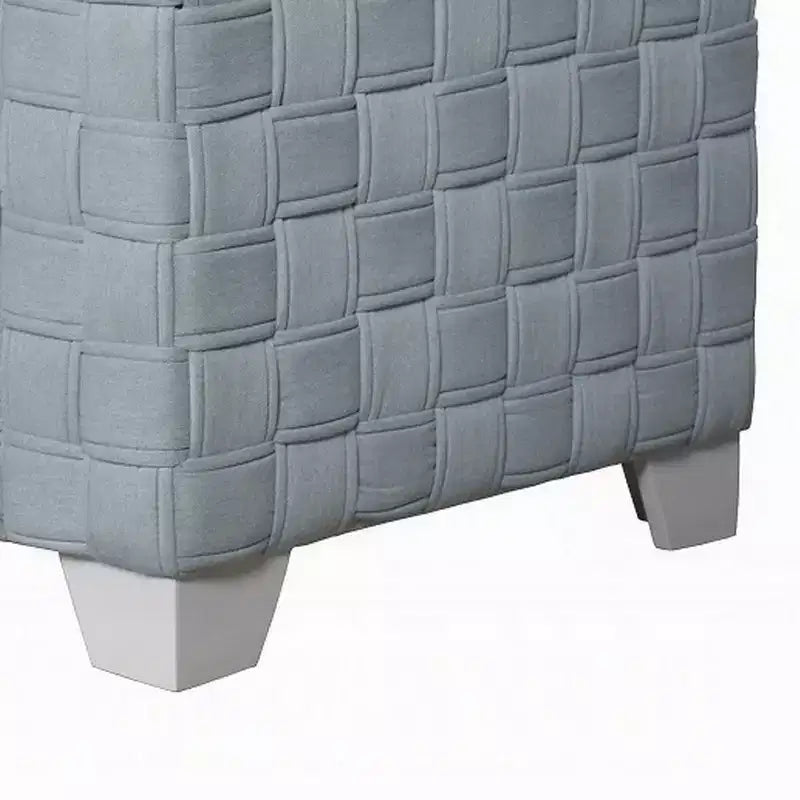 Royal Hampton Accent Chair, Knitted Light Blue Chenille, White Composite Wood