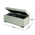 Christopher Knight Home Kalysta Contemporary Rubberwood Upholstered Rectanglar Storage Ottoman
