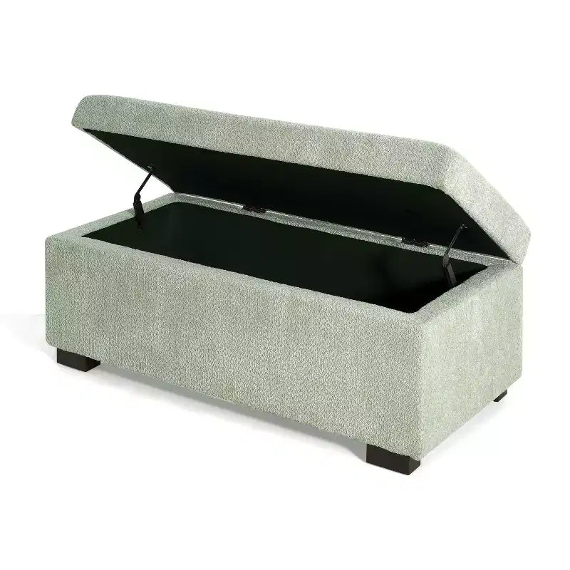 Christopher Knight Home Kalysta Contemporary Rubberwood Upholstered Rectanglar Storage Ottoman