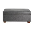 Christopher Knight Home Kalysta Contemporary Rubberwood Upholstered Rectanglar Storage Ottoman