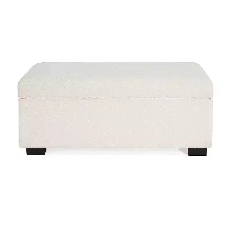 Christopher Knight Home Kalysta Contemporary Rubberwood Upholstered Rectanglar Storage Ottoman