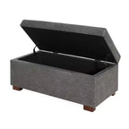Christopher Knight Home Kalysta Contemporary Rubberwood Upholstered Rectanglar Storage Ottoman