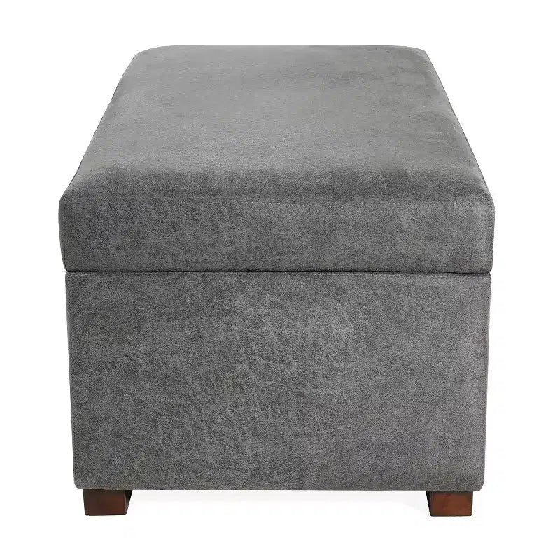 Christopher Knight Home Kalysta Contemporary Rubberwood Upholstered Rectanglar Storage Ottoman