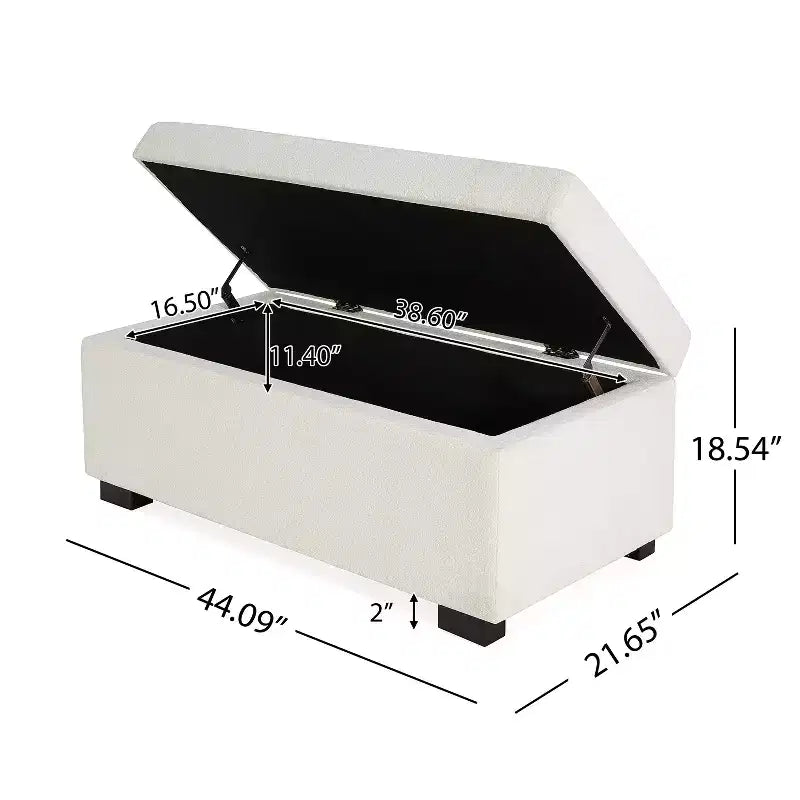 Christopher Knight Home Kalysta Contemporary Rubberwood Upholstered Rectanglar Storage Ottoman