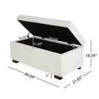 Christopher Knight Home Kalysta Contemporary Rubberwood Upholstered Rectanglar Storage Ottoman