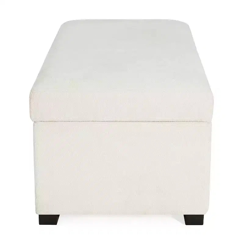 Christopher Knight Home Kalysta Contemporary Rubberwood Upholstered Rectanglar Storage Ottoman