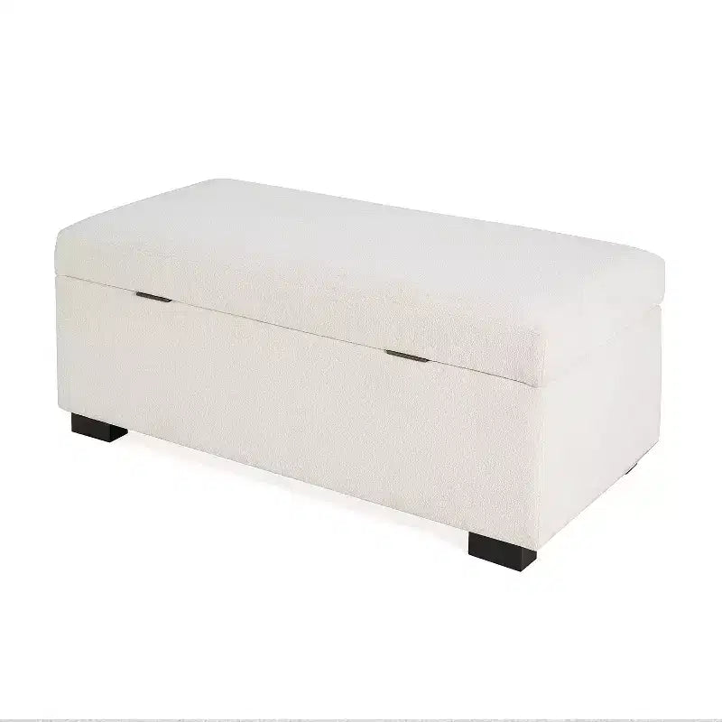 Christopher Knight Home Kalysta Contemporary Rubberwood Upholstered Rectanglar Storage Ottoman