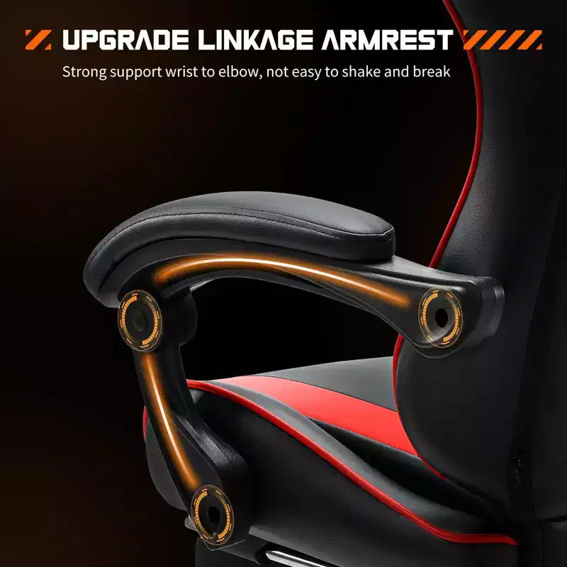 TUYOHW Sedia da Gaming Ergonomica con Poggiapiedi, Poltrona Reclinabile in Pelle PU con Poggiatesta e Bracciolo Fisso, Sedia da Ufficio per Studio