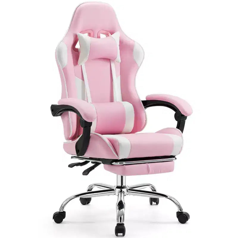 TUYOHW Sedia da Gaming Ergonomica con Poggiapiedi, Poltrona Reclinabile in Pelle PU con Poggiatesta e Bracciolo Fisso, Sedia da Ufficio per Studio