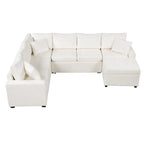 Chenille Sectional Sofa Pull-out Sofa Bed, L-Shape Sleeper Sofa with Storage Ottoman, 3 Pillows and Charging Devices