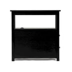 End Table with Charging Station, Narrow Sofa Side Table, Wooden Nightstand, Bedroom Living Room Furniture, Black