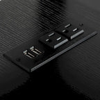 End Table with Charging Station, Narrow Sofa Side Table, Wooden Nightstand, Bedroom Living Room Furniture, Black