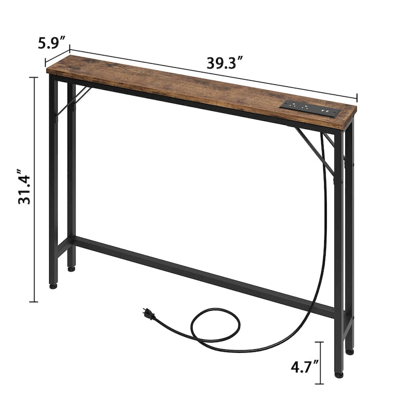 5.9 Tavolo stretto da divano con prese di corrente