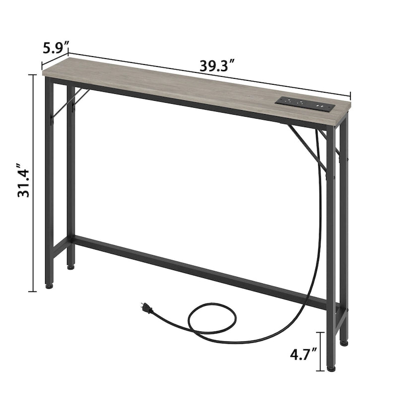 5.9 Tavolo stretto da divano con prese di corrente