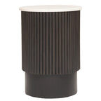 HomeRoots 25 Black And White Solid Wood End Table
