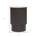 HomeRoots 25 Black And White Solid Wood End Table