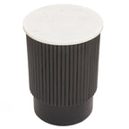 HomeRoots 25 Black And White Solid Wood End Table