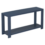 Caratteristiche distintive di una consolle minimalista con ripiano inferiore e quattro gambe, adatta per ingresso, corridoio