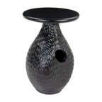 HomeRoots Tavolino con piedistallo rotondo in legno massello nero 20 - 15" X 20,1" X 15"