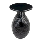 HomeRoots Tavolino con piedistallo rotondo in legno massello nero 20 - 15" X 20,1" X 15"