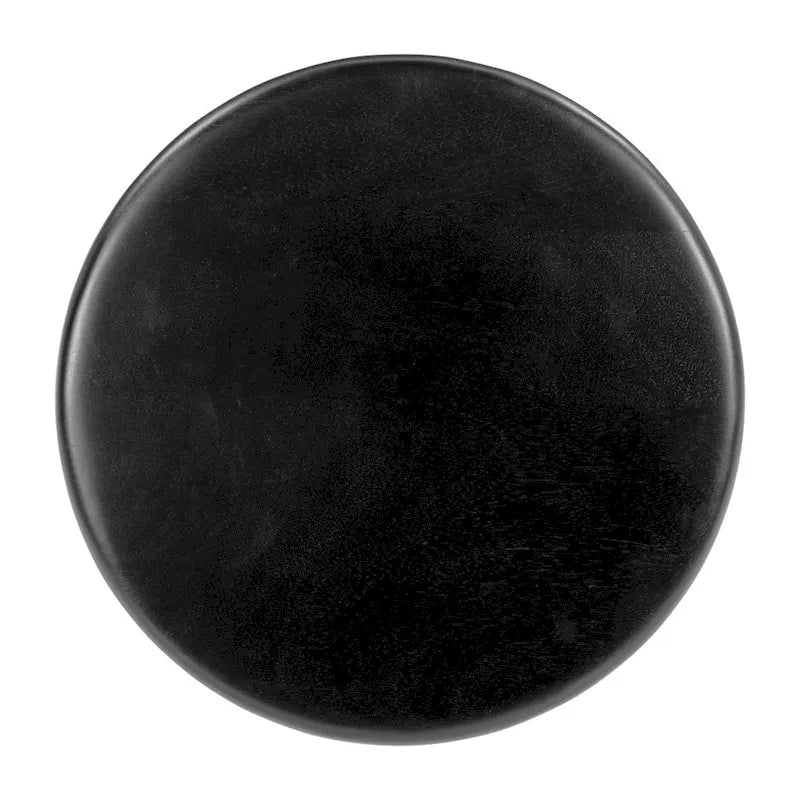HomeRoots Tavolino con piedistallo rotondo in legno massello nero 20 - 15" X 20,1" X 15"