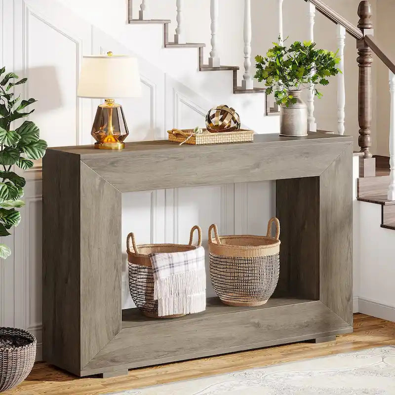 Tavolo Consolle Stretto da 47 Pollici con Contenitore per Ingresso Soggiorno - 47,24 L x 29,1 H x 11,81 P