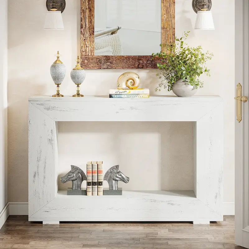 Tavolo Consolle Stretto da 47 Pollici con Contenitore per Ingresso Soggiorno - 47,24 L x 29,1 H x 11,81 P
