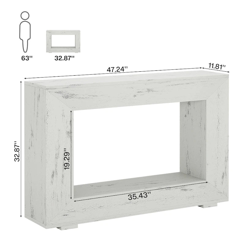 Tavolo Consolle Stretto da 47 Pollici con Contenitore per Ingresso Soggiorno - 47,24 L x 29,1 H x 11,81 P